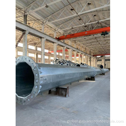 Galvanized Metal Posts 35KV polygonal transmission steel pole Manufactory